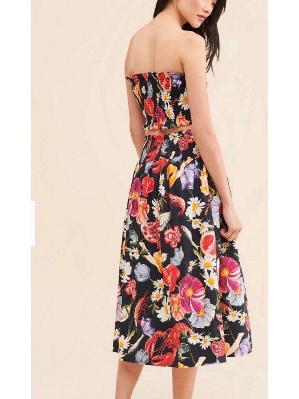 Free People Boho Floral Skirt Set Skirt & Top Cotton Alina Lui Kashi, Small - Picture 2 of 10